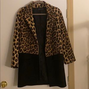 Zara Leopard/black bicolor coat